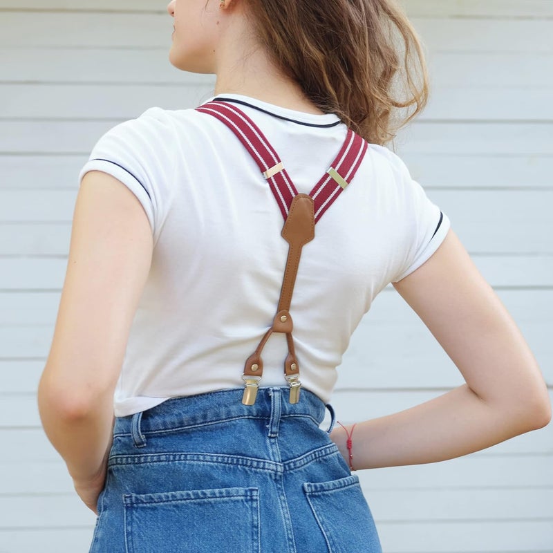 Action Ward Store Women's Suspenders - 1" Width - Y Back 4 Clip Skinny Ladies Suspenders - Image 4